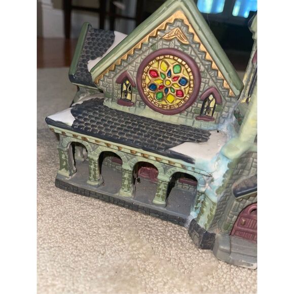 2002 Christmas Streets Church Collection Porcelain House Lighted Window - Picture 14 of 16
